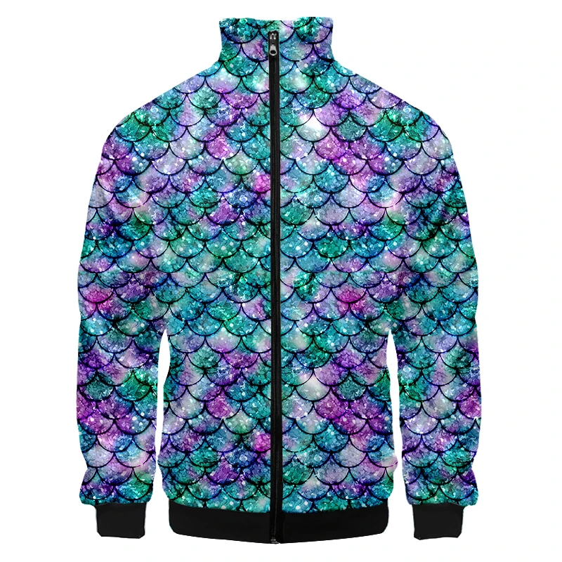 Wave Colorful Fish Scales 3D Printed Men Hoodies Sweatshirt Unisex Streetwear Zipper Pullover Casual Jacket Tracksuits Custom