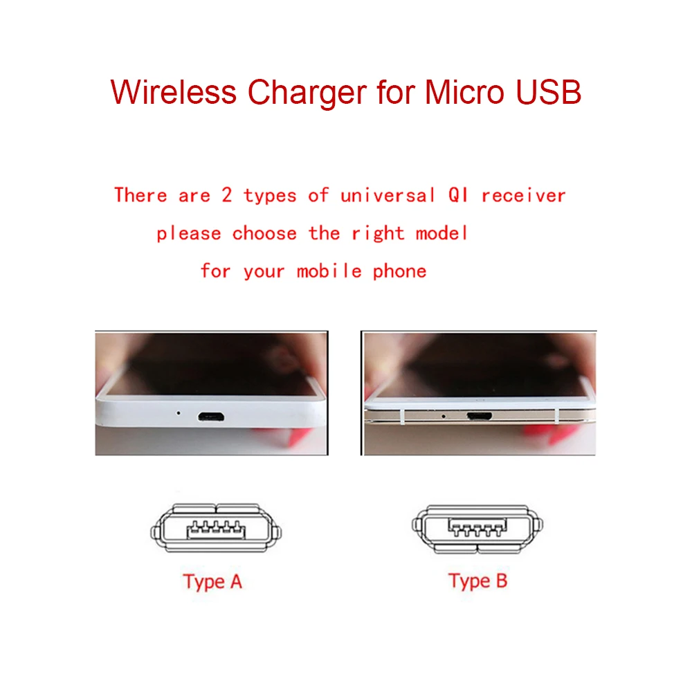 Qi Wireless Charging Kit Transmitter Charger Adapter Receptor Receiver Pad Coil Type-C Micro USB kit for iPhone Xiaomi Huawei