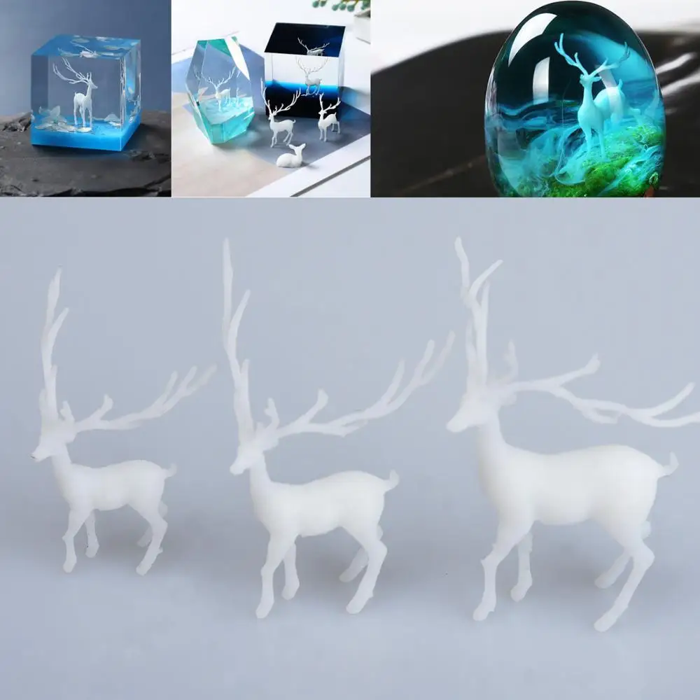 3D Mini Deer Model DIY Christmas Elk Filler For Resin Epoxy Mold Silicone Mold Filling Material 1 PC