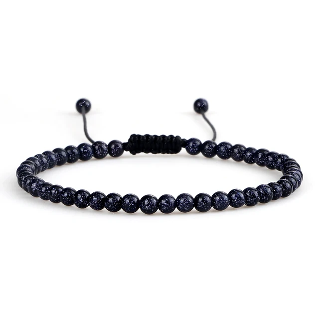 96174-75a154.jpg Adjustable 4mm Chakra Beads Bracelet Mini Natural Stone Agats Lava Tiger Eye Beaded Bracelets & Bangles Women Men Gift Jewelry