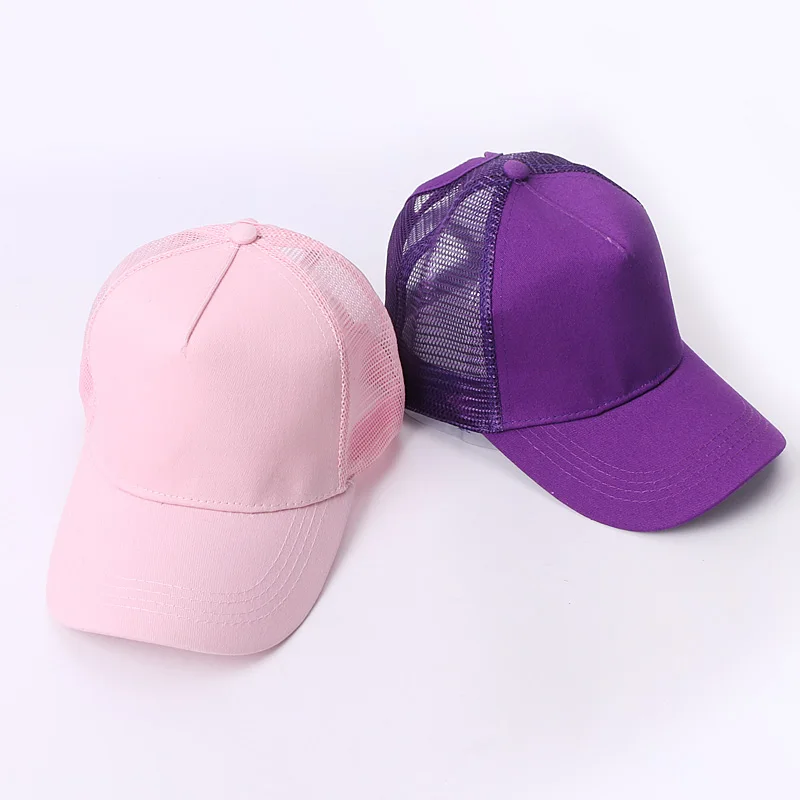 New Baseball Caps Mesh Spring Summer Outdoor Sprot Hat With Ponytail Hole Breathable Snapback Adjustable Caps For Men And Women