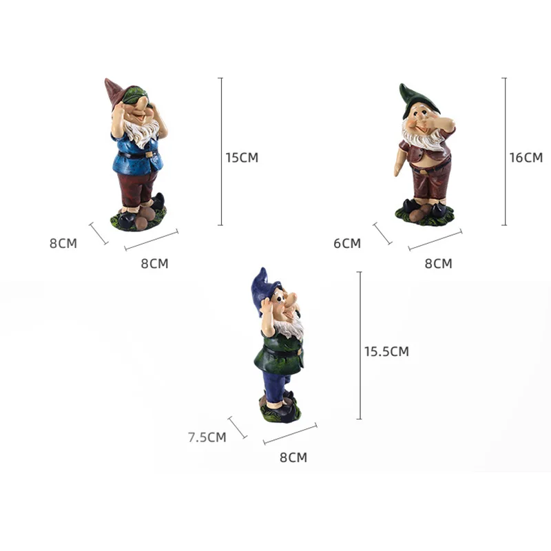 Hot Sale Dwarf Cartoon Resin Ornaments Micro Landscape Garden Home Decoration Cute Gifts for Friend Garden Statues Sculptures