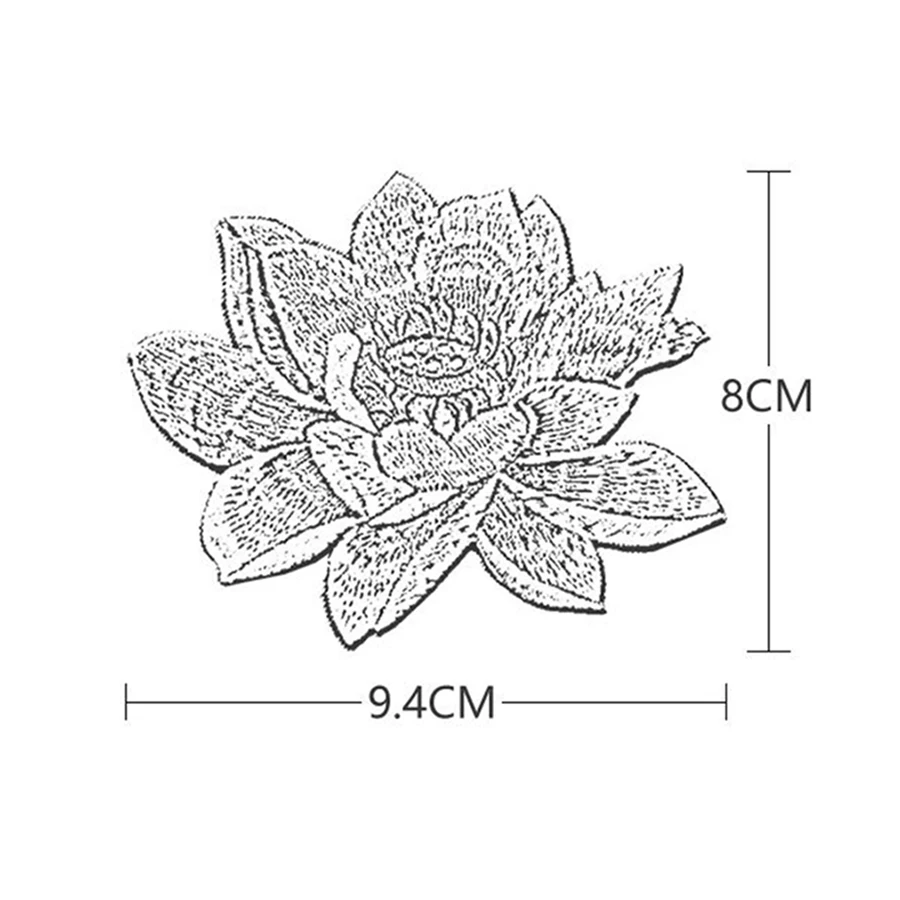 Lotus Custom Iron on Backpack Embroidered Patches for Clothes Application Flower Appliques Sewing colorful Diy patch applique
