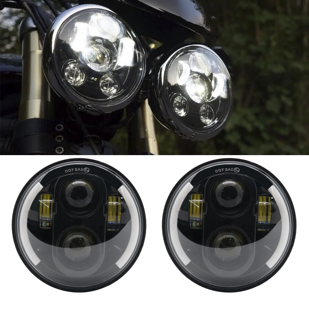 2x 5.75 inch led headlight High/Low beam halo for   3 & Speed Triple & Street Triple & Thunde 5 3/4\