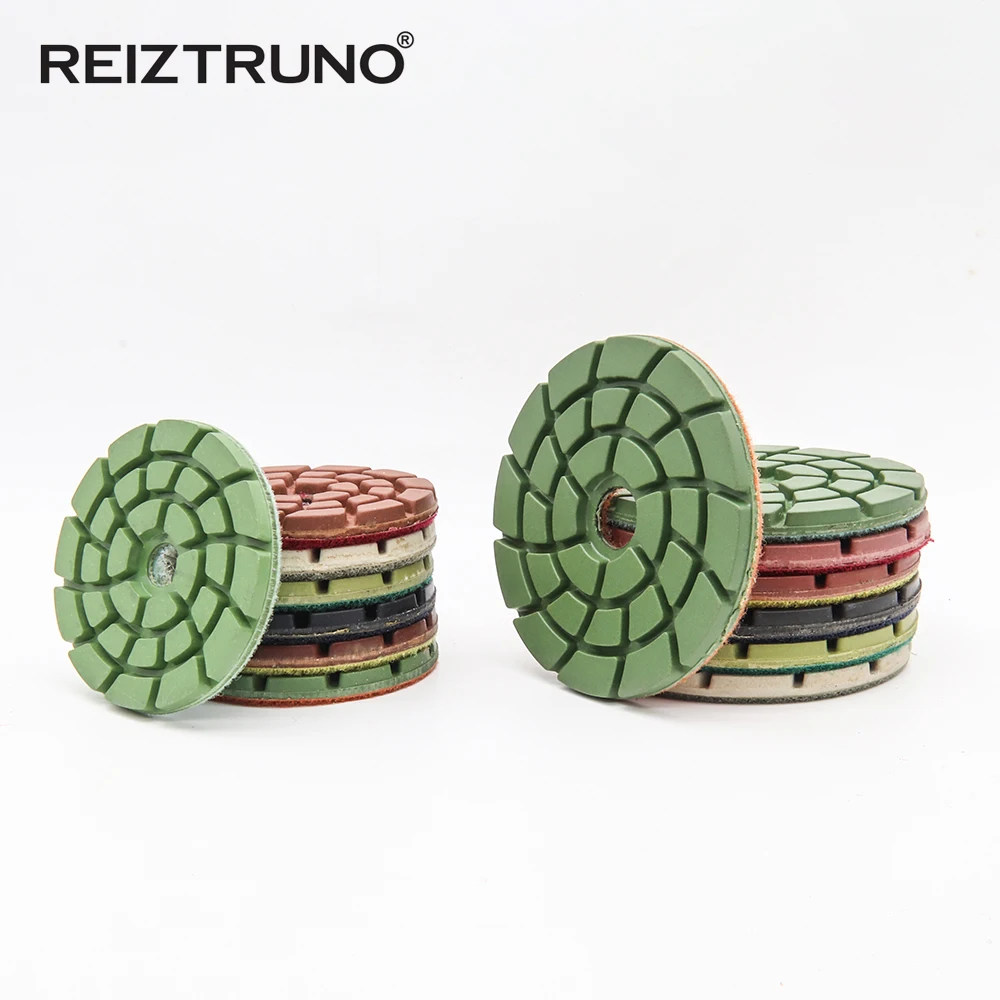 REIZTRUNO 3 pollici 4 pollici resina legame diamante pavimento lucidatura pad Tamponi Per lucidatura di Calcestruzzo per la lucidatura di Calcestruzzo e pietra