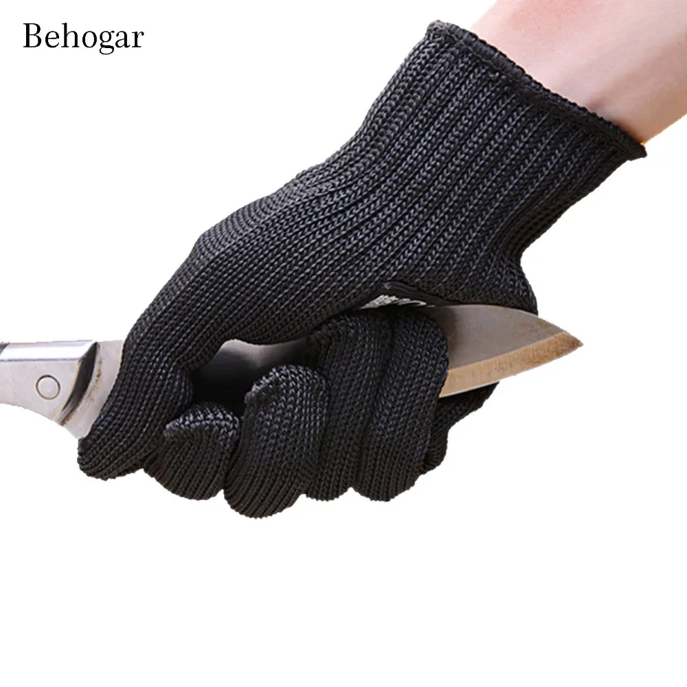 

Behogar 1Pair/2PCS Anti-Cut Gloves Stainless Steel Cut Stab Resistant Metal Safety Working Mesh Gloves for Guard Police Butcher