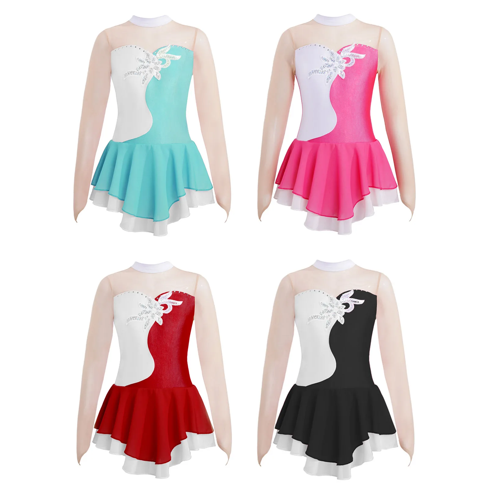 Vestido de Ballet para niñas, leotardo de gimnasia, patinaje artístico, tutú, disfraz de bailarina, Ropa de baile