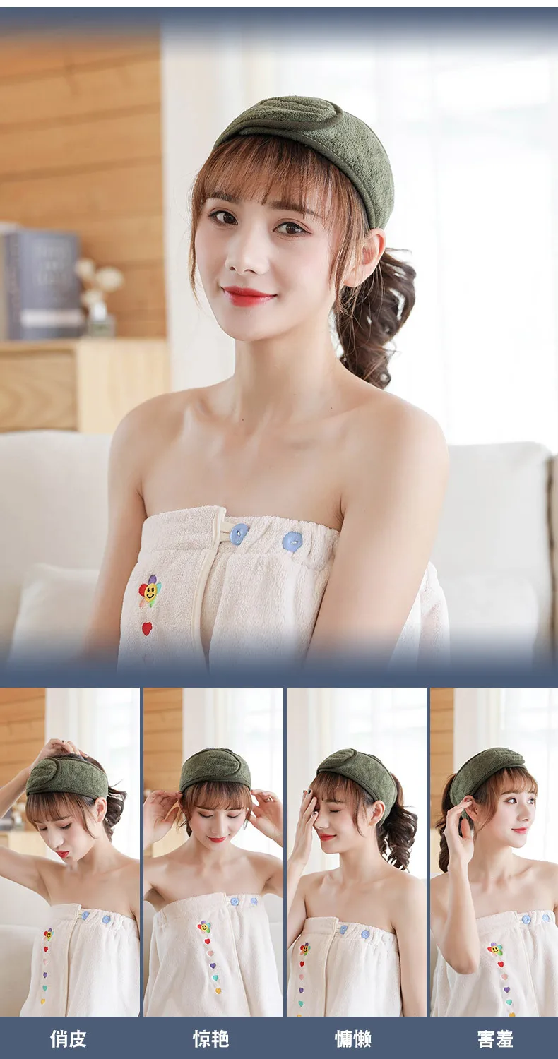 Headbands de toalha macia ajustável para mulheres e meninas, acessórios para cabelo, lavagem facial, banho, maquiagem, banda, SPA, facial
