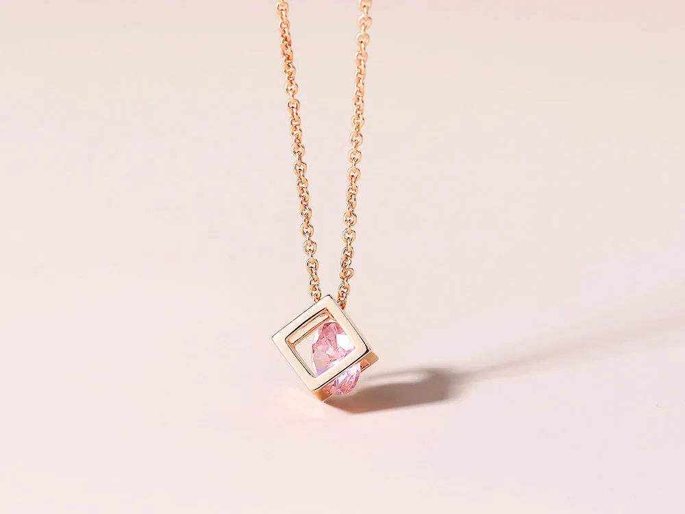 Zauberwürfel Förmigen Anhänger Halskette Für Frauen Ästhetischen Kette Auf Den Hals Trend 2022 Schmuck Halsband Für Weibliche Großhandel n279 – Detail 6