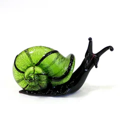 Easter Home Desk Decoration Ornaments Green Silver Foil Craft Glass Snail Figurines Collection Cute Holiday Party Gifts For Kids