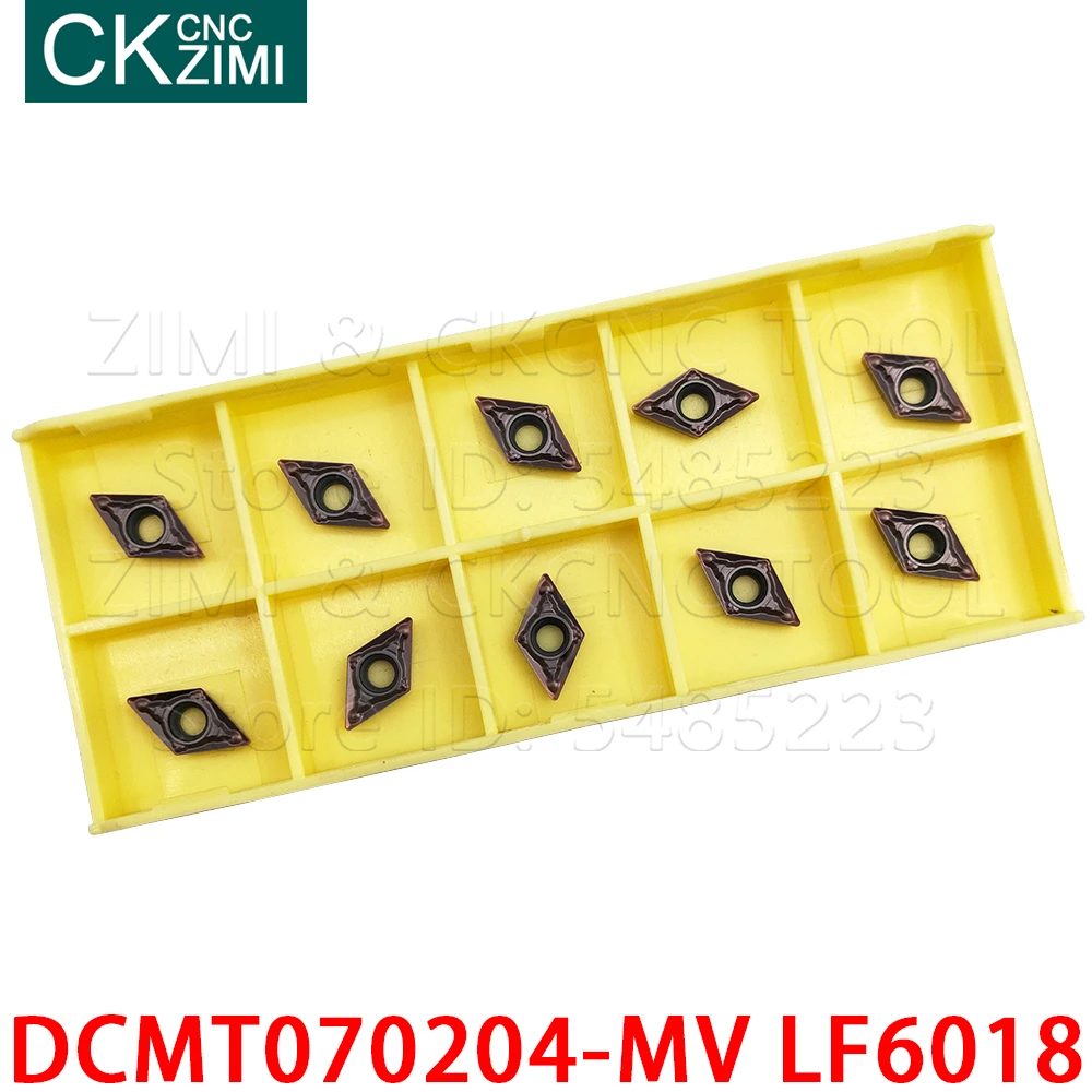 10P DCMT070204-MV LF6018 DCMT 070204 MV LF6018 Carbure Inserts Tournant Outils CNC En Métal Tour Mécanique Outil Pour Acier Inoxydable