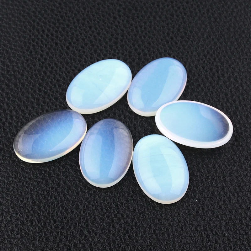 10pcs Natural Stone 10x14/13x18/18x25/20x30mm Oval Flatback Opal Cabochon Spacers For Earrings DIY Jewelry Making Accessories