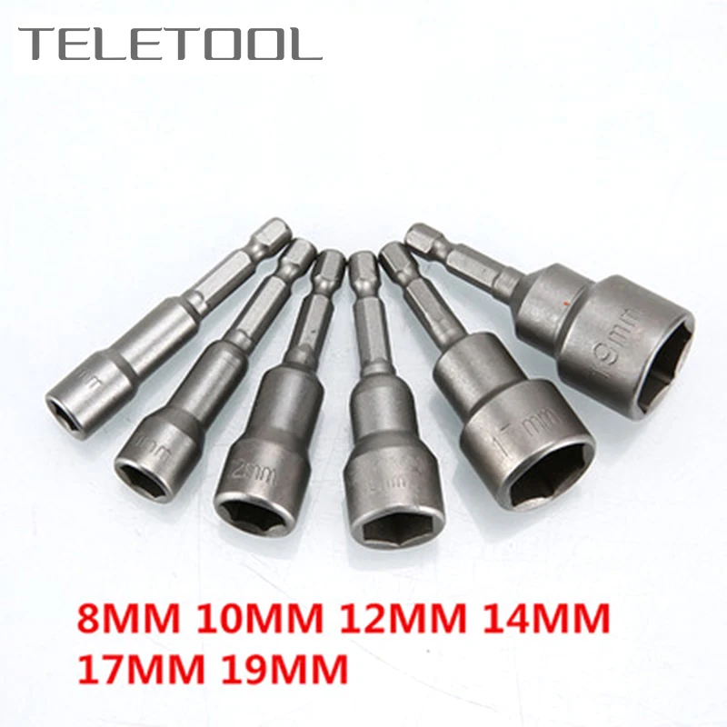 6-19Mm Bộ Lục Giác Hạt Lái Mũi Ổ Cắm Vít Bộ Cờ Lê Đầu Mũi Adapter Cho Máy Vặn Tay Cầm dụng Cụ