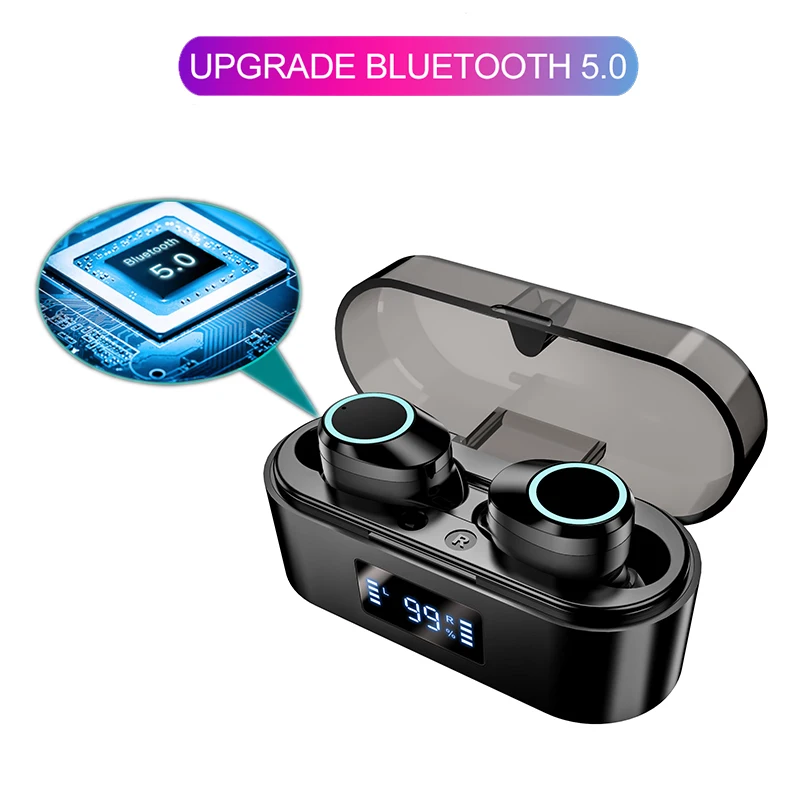 Headphone wireless Bluetooth Earphone  Music In-ear Earbud Touch Control Sport Headset With Mic For xiaomi iphone huawei samsung