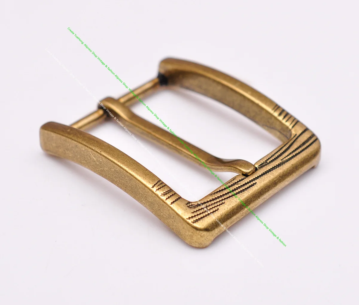 Mannen Vintage Brass Bloem Patroon Rechthoek Prong Pin Tong Leathercraft Casual Lederen Riem Gesp Vervanging Fit 40Mm