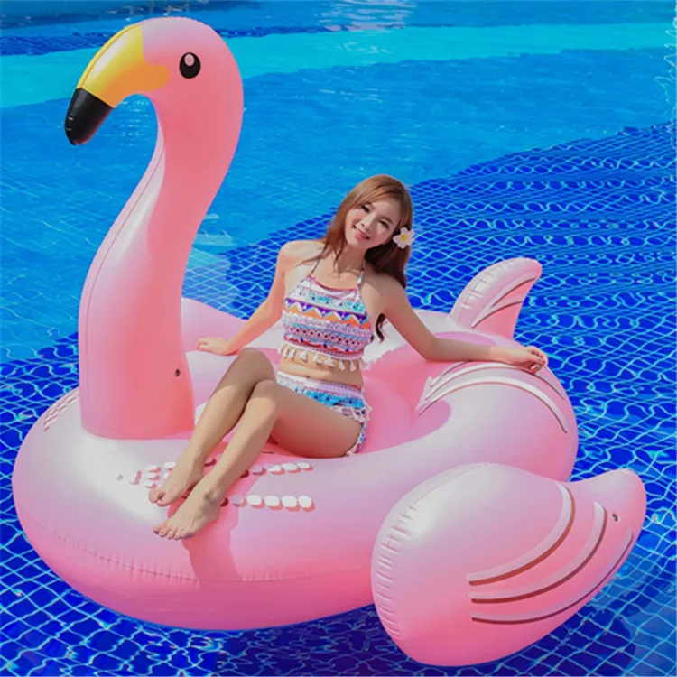 عملاق نفخ فلامنغو بركة تعويم أحدث الوردي ركوب على طوافة بلاستيكية للسباحة للبالغين الصيف المياه عطلة لعبة حفلة