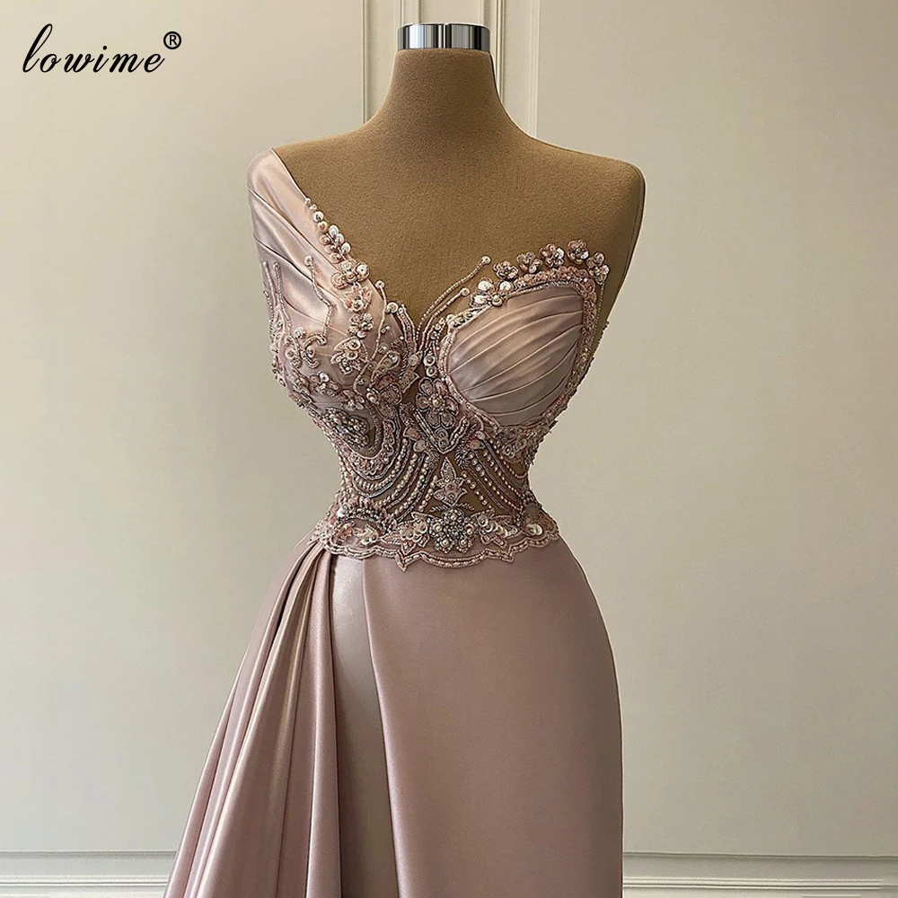 Haute Couture Arabic Prom Dresses Long Crystals Cocktail Dresses Evening Wear Elegant Wedding Party Dresses Vestidos Formales