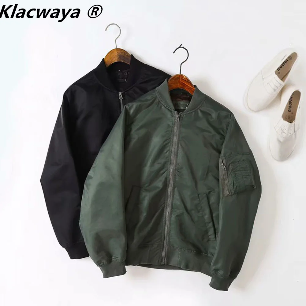 

New Black Women Bomber Jackets 2021 Fashion Ladies Slim Pilot Coats Streetwear Girls Vintage Outwear Chic Female Coat Feminine