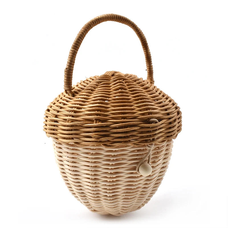 Stroh Woven Handtaschen, Rattan Gewebt Hand Kleine Taschen Kleine Mädchen Hand-woven Taschen