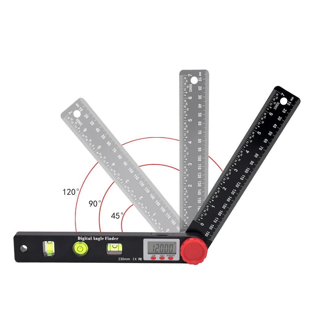 230mm 4in1 digital protractor angle ruler spirit level universal level ruler woodworking angle 360 degree angle protractor