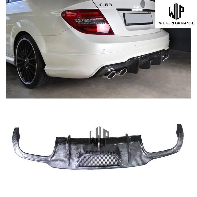 W204 High Quality Carbon Fiber Rear Lip Diffuser Car Styling for Mercedes-benz c Class W204 Amg Car Body Kit 2012-2014