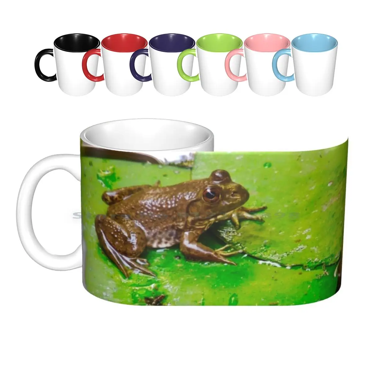 We Love Frogs Ceramic Mugs Coffee Cups Milk Tea Mug Frog Froggy Cute Frogger Animal Amphibian Reptile Toad Lily Frogs Green