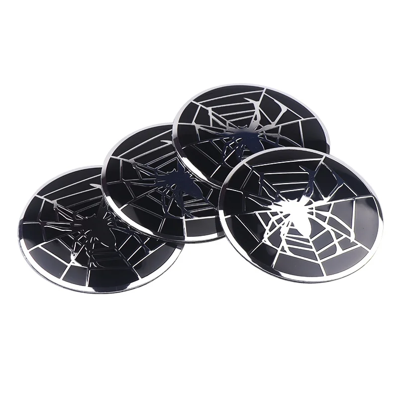 4PCS/SET Aluminium Spider Emblem Car Wheel Hub Center Caps Stickers Decoration For BMW AUDI Mercedes Benz Ford Hyundai Toyota VW