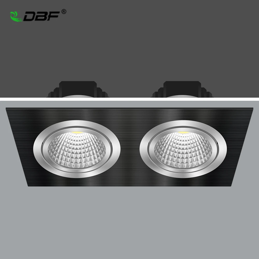 

[DBF]Dimmable LED Ceiling Recessed Downlight 14W 18W 24W 30W AC85-265V Black/White Square LED Spot Light Home Decoration Kitchen