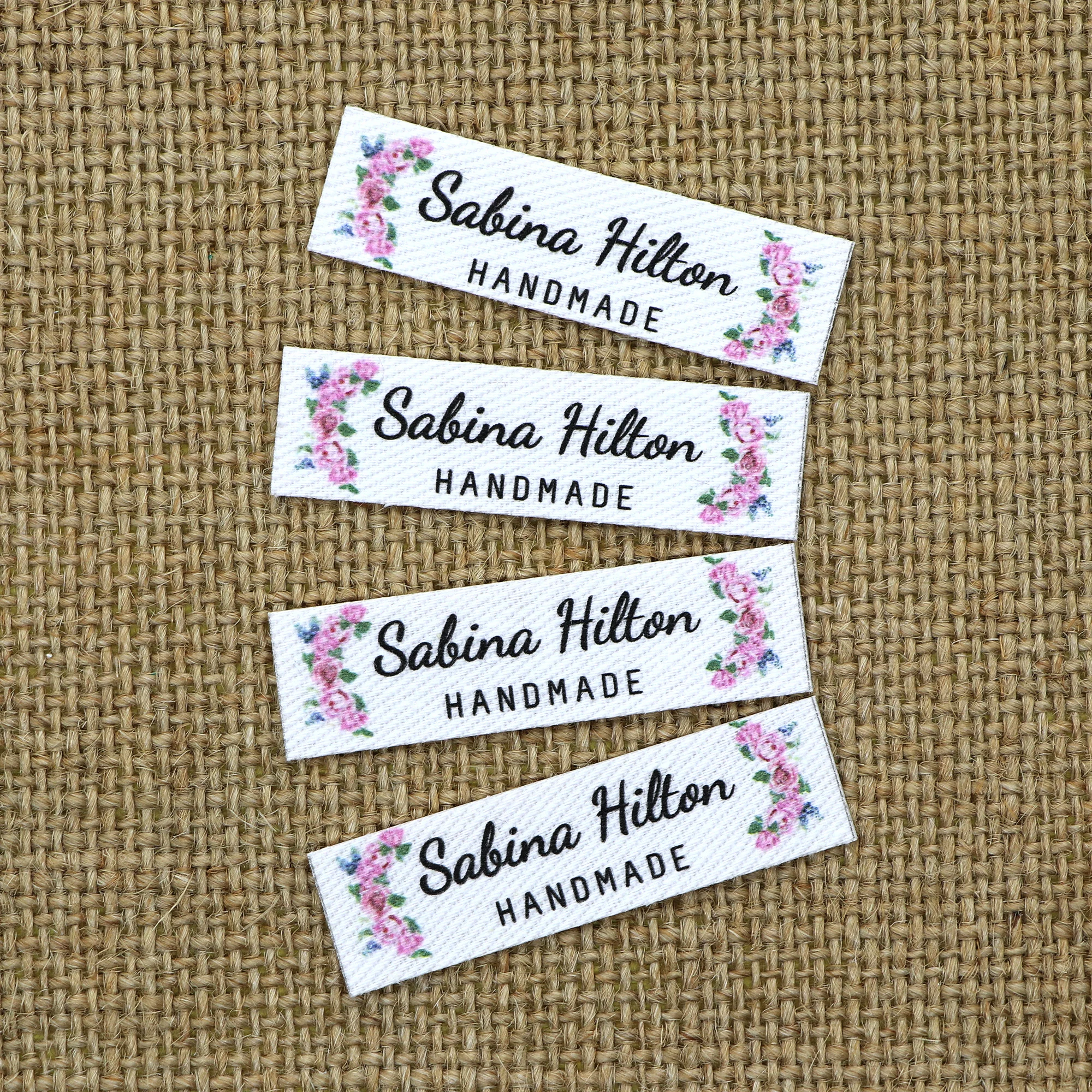 

Custom Iron Labels, Logo or Text, Custom Design, iron on, Organic Cotton Fabric Name Label，Sewing machine (YT137)