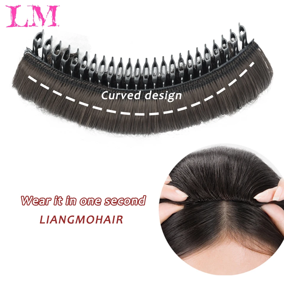 LM Synthetic Hair Invisible Bangs Pad High Straight Hair Up Comb False Hair Accessories Natural Hair Extension For Women Wig