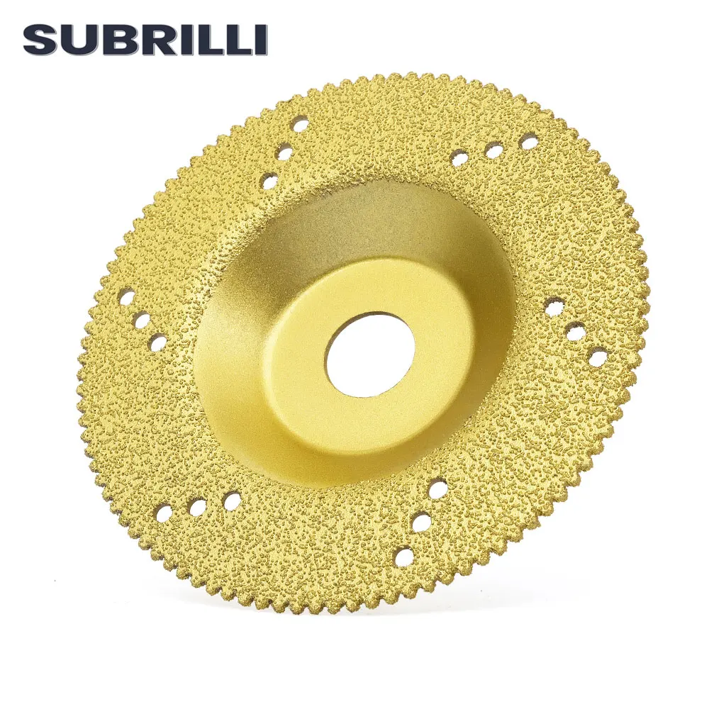 Subrilli 4 "vácuo soldadas disco de corte diamante multi purpose rebolo lixar prato para pedra granito mármore telha de concreto