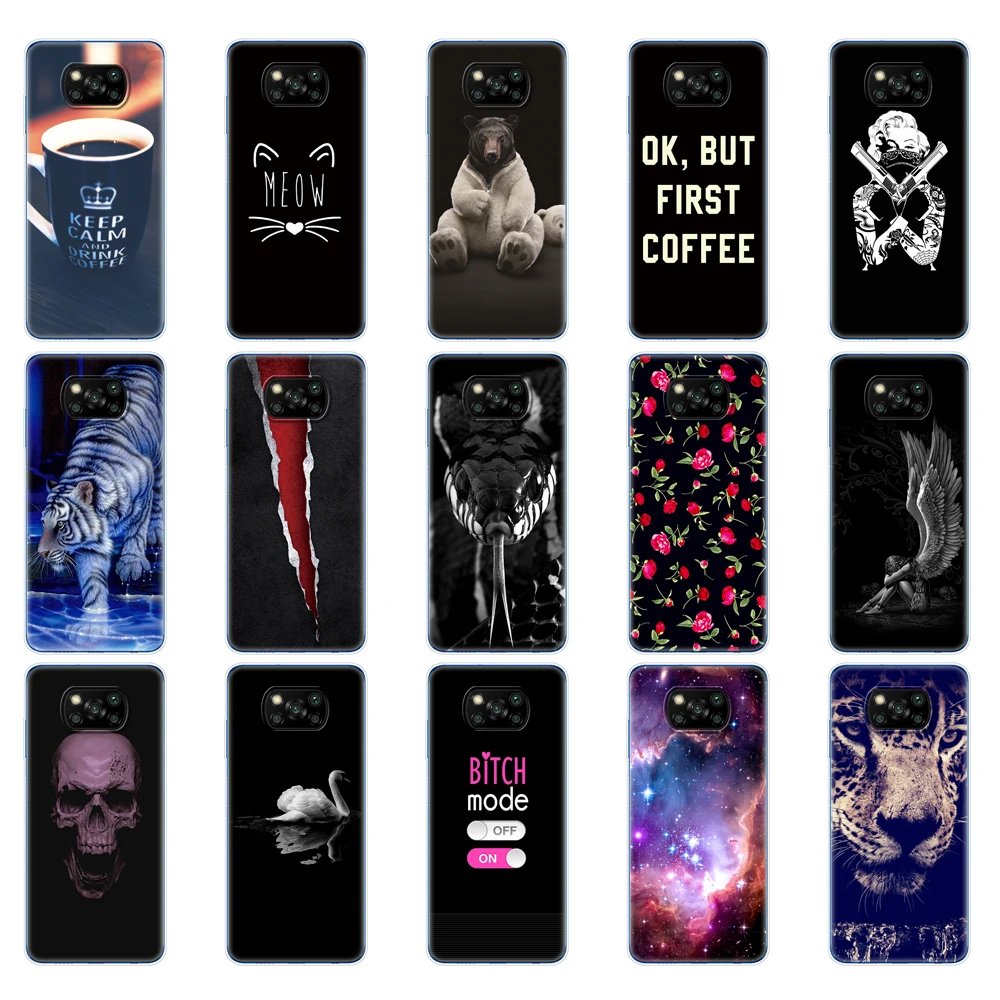 For Xiaomi Poco X3 NFC Case Silicon Soft Back For POCO X3 Pro Case TPU Bumper for Poco X 3 PocoX3 NFC 6.67\'\' Global Phone Cover