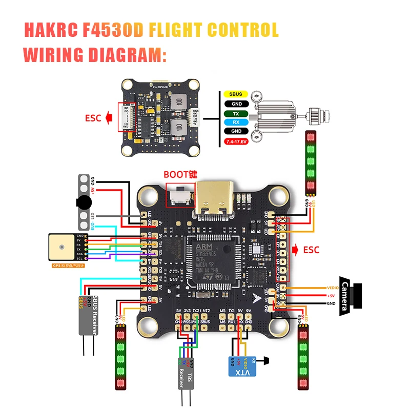 UAV Accessories 3S-6S Size 36x36mm HAKRC 4530D Flight Control For FPV Aerial Photography