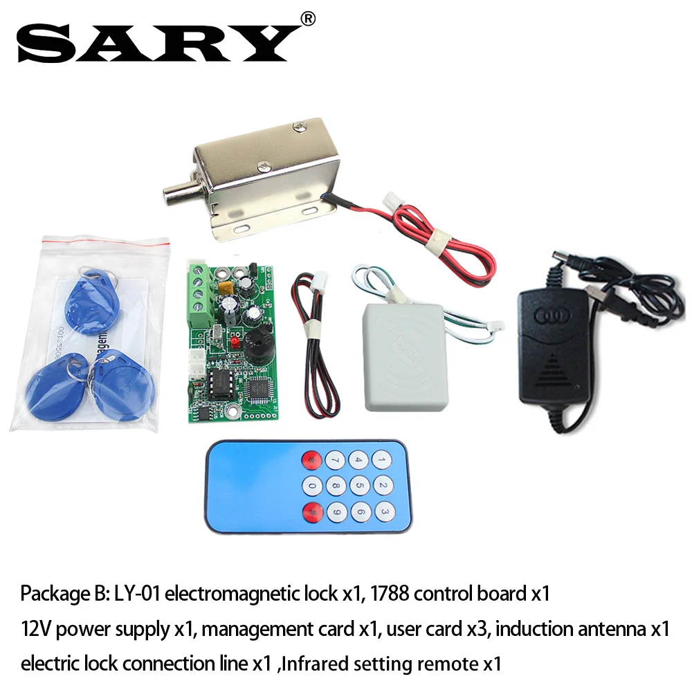 RFID embedded access control small electromagnetic lock intercom control board switch control combination EMID 125khz  card lock