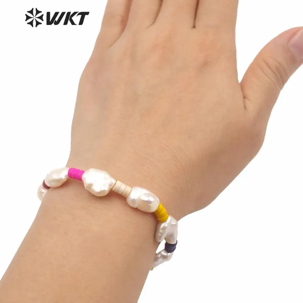 

MPB029 оптовая продажа, роскошные женские красочные браслеты, нерегулярный натуральный пресноводный жемчуг, специальный дизайн, женские ювелирные изделия, регулируемые