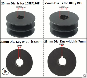 gasoline engine V Belt Pulley Wheel For Gas 168F 170F 188F 190F 152F GX120 GX160 GX200 GX390 micro tillage machine ATV Go Kart