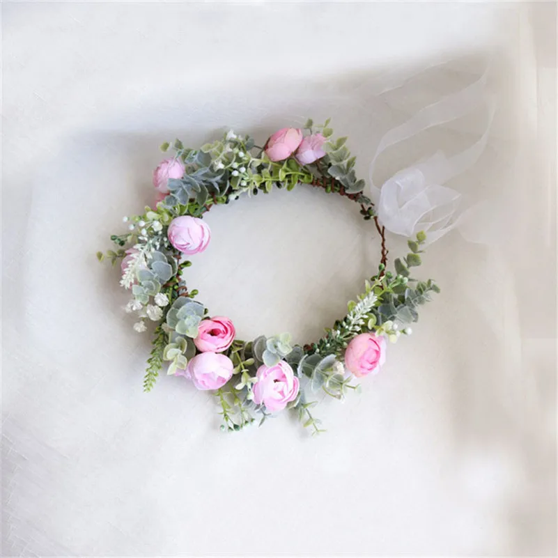 CC Flower Headbands Hairband Jewelry Wedding Hair Accessories for Women Bride Party Beach Hairwear 100% Handmade Wreath mq046