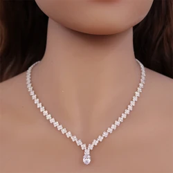 2021 Fashion Dazzling Crystal Choker Necklace Rhinestone Chain Silver Color Simple Clavicle Necklace Korean Jewelry