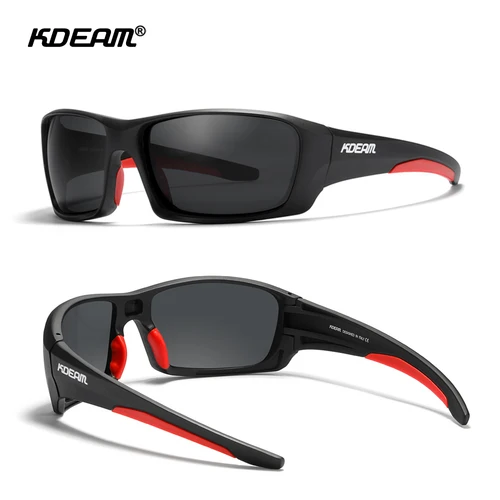 Imagen 2 del producto KDEAM Gafas deportivas de alta gama TR90 gafas de sol polarizadas hombres senderismo pesca gafas de sol con estuche con cremallera