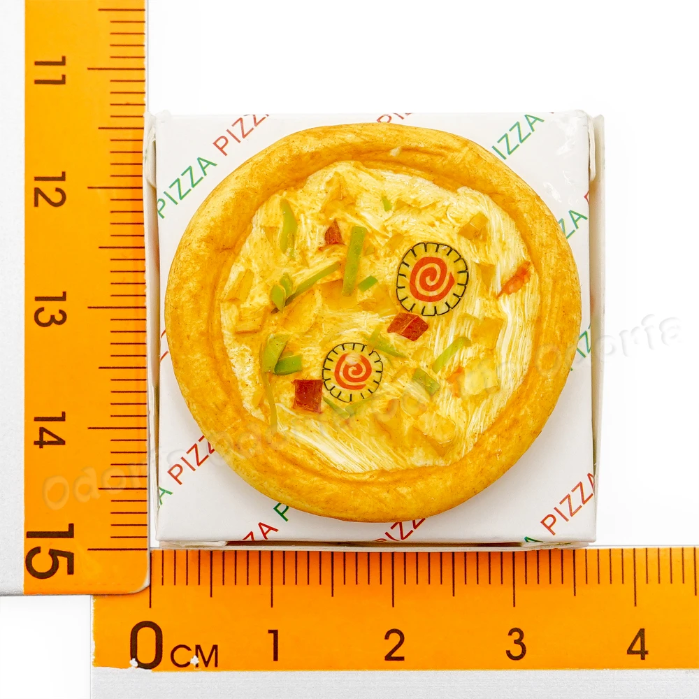 Odoria 1:12 miniaturowa Pizza z papierowym pudełkiem zestaw piękny Mini symulacja do kuchni do jedzenia akcesoria do domku dla lalek dekoracja do domku dla lalek