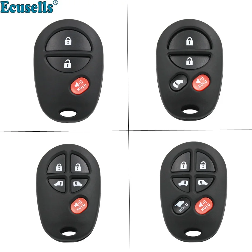 3/4/5/6 Buttons Remote Control Key Fob Shell for TOYOTA Highlander Sequoia Sienna Tacoma Tundra Avalon Solara GQ43VT20T