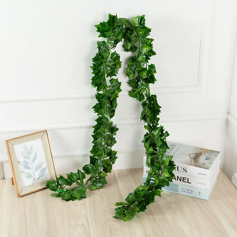 2 m green silk artificial Hanging ivy leaf garland plants vine leaves 1Pcs diy For Home Wedding decoration Garden Party Decor