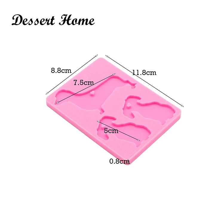 DY0167 Resin Silicone dog family Mold Epoxy Resin Molds For DIY dottie family Keychain Jewelry Making Tools Shining resin moldes