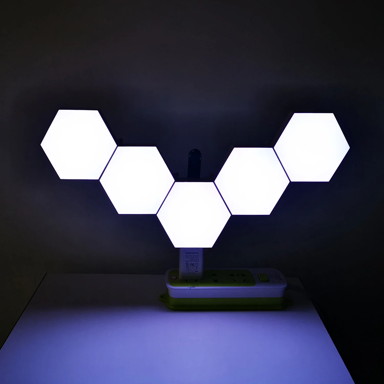 Modern Hexagon Simple White Touch Wall Lamp,Fancy Indoor Lighting,Desk Table Led Night Light for Room Iiving Bedroom Decoration