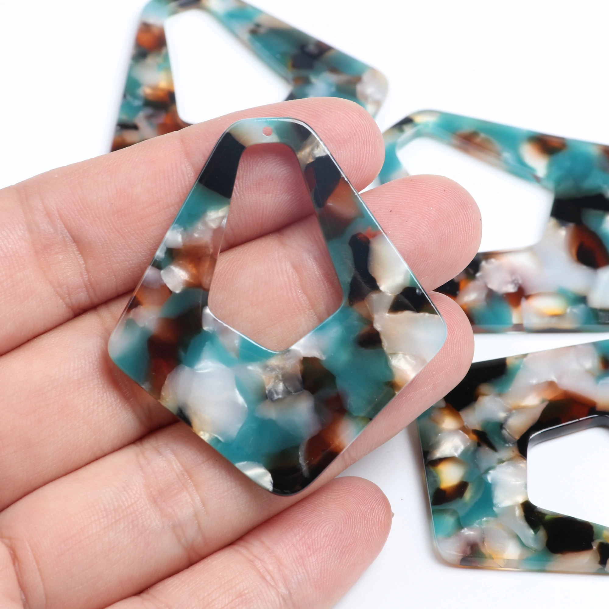 Tortoise Shell Beads,Acetate Acrylic Earring Charms,Teardrop Shaped Pendants,Jewelry findings,Earrings Parts,50mmx45mm ACE233