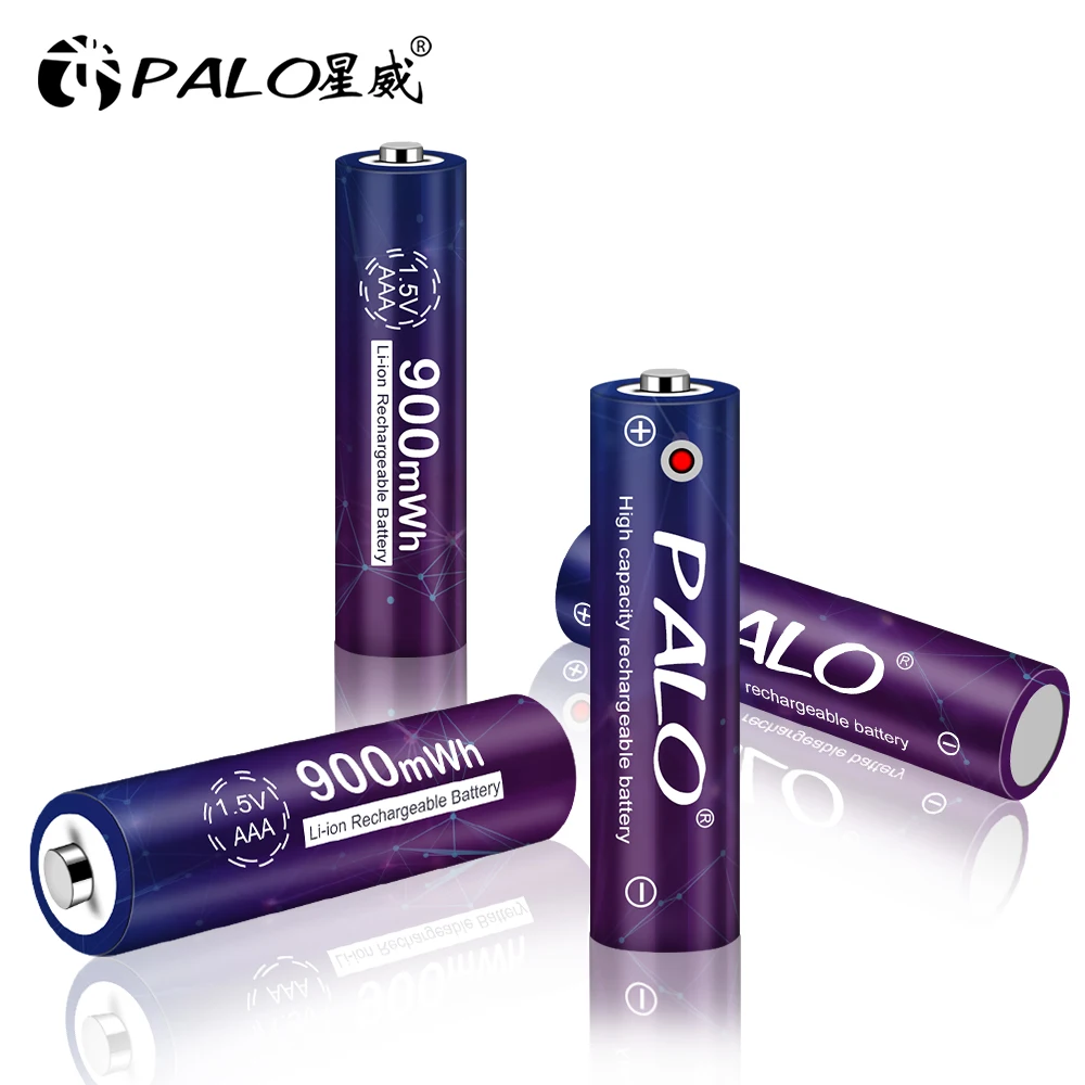 

PALO 4-10pcs 1.5V AAA Li-ion Rechargeable Battery 900mwh AAA 1.5V lithium Rechargeable Batteries AAA For Led Light Toy MP3