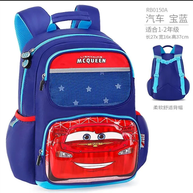 Disney LIGHTING MCQUEEN School Bags for Boys Primary Student shoulder Backpack Car Bag Gift Super Light Large Capacity Mochilars