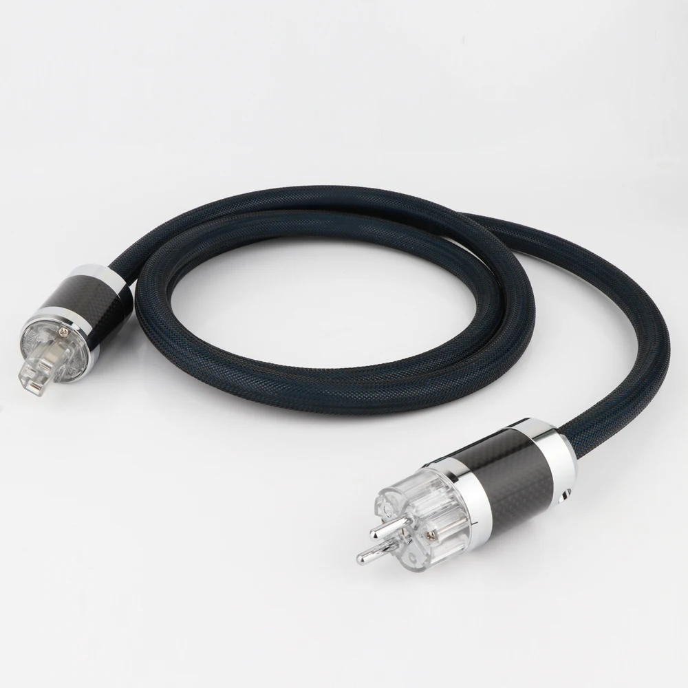 

Hi-end Silver Plated OFC Hifi AC Power Cable Carbon Fiber Rhodium Plated AC EU Power Cable Schuko Power Cord Power Line