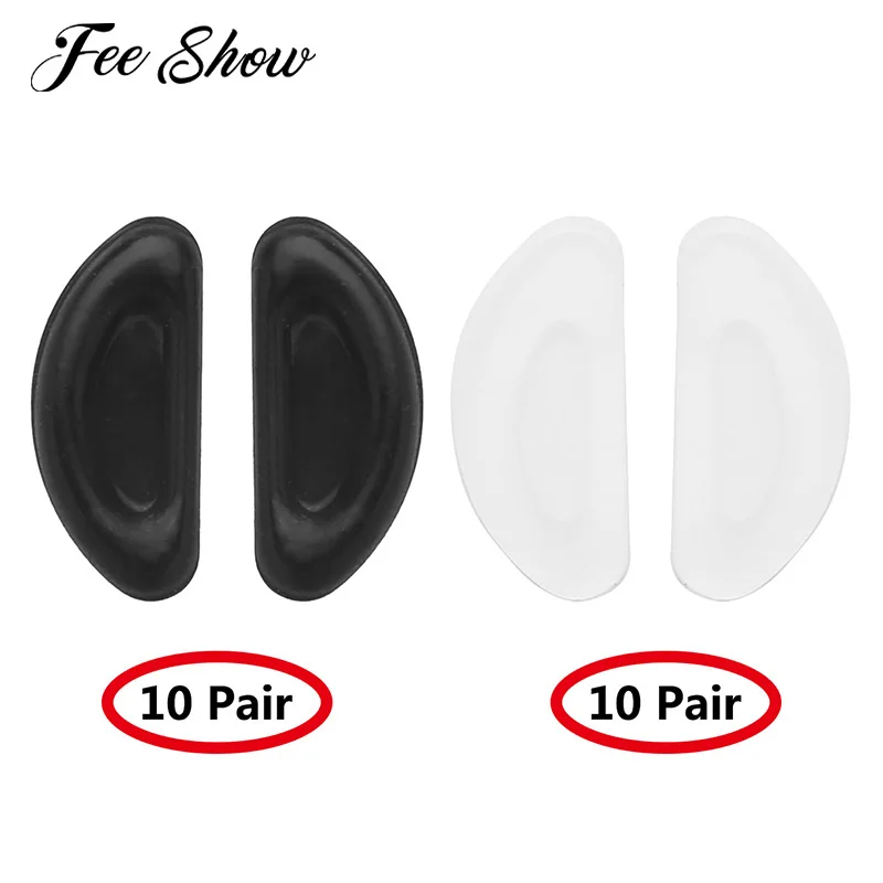 10 Pairs Anti-Slip Soft Hypo-Allergenic Silicone Adhesive Sticky Nose Pads for Glasses Eyeglasses Sunglasses