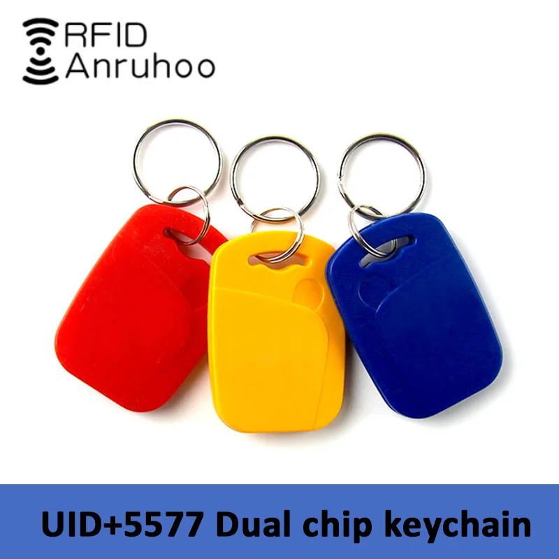 RFID 스마트 듀얼 주파수 칩 태그, 재기록 가능 배지, 13.56Mhz NFC S50 복제 복사 토큰 키체인, 125Khz T5577 EM4305, 5 PCs, 10PCs